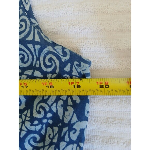 Gap Blouse Women’s Size Medium  V Neck Sleeveless Floral Blue Bohemian Peasant - Picture 12 of 14